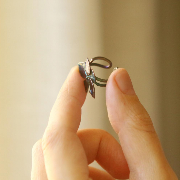 Cuff in silver, Hydrangea, фото 2
